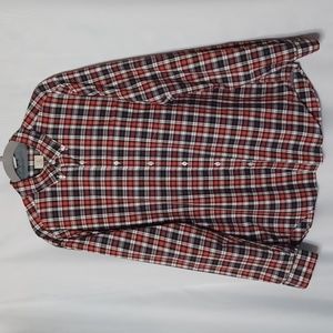 J.CREW Men's Plaid Button Down 2-PLY Cotton Shirt Long Sleeve. Size L